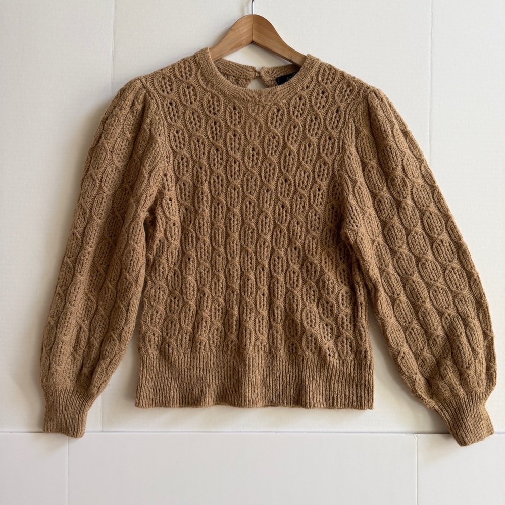 J. Crew Women's Knitted Brown‎ Crewneck Sweater Size M